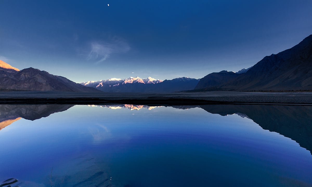 Dusk at Indus river