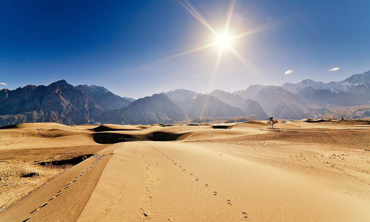 Katpana sand dunes in the morning