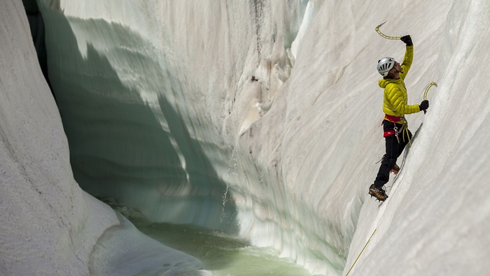 4. Training climb on the ice features of the Baltoro glacier