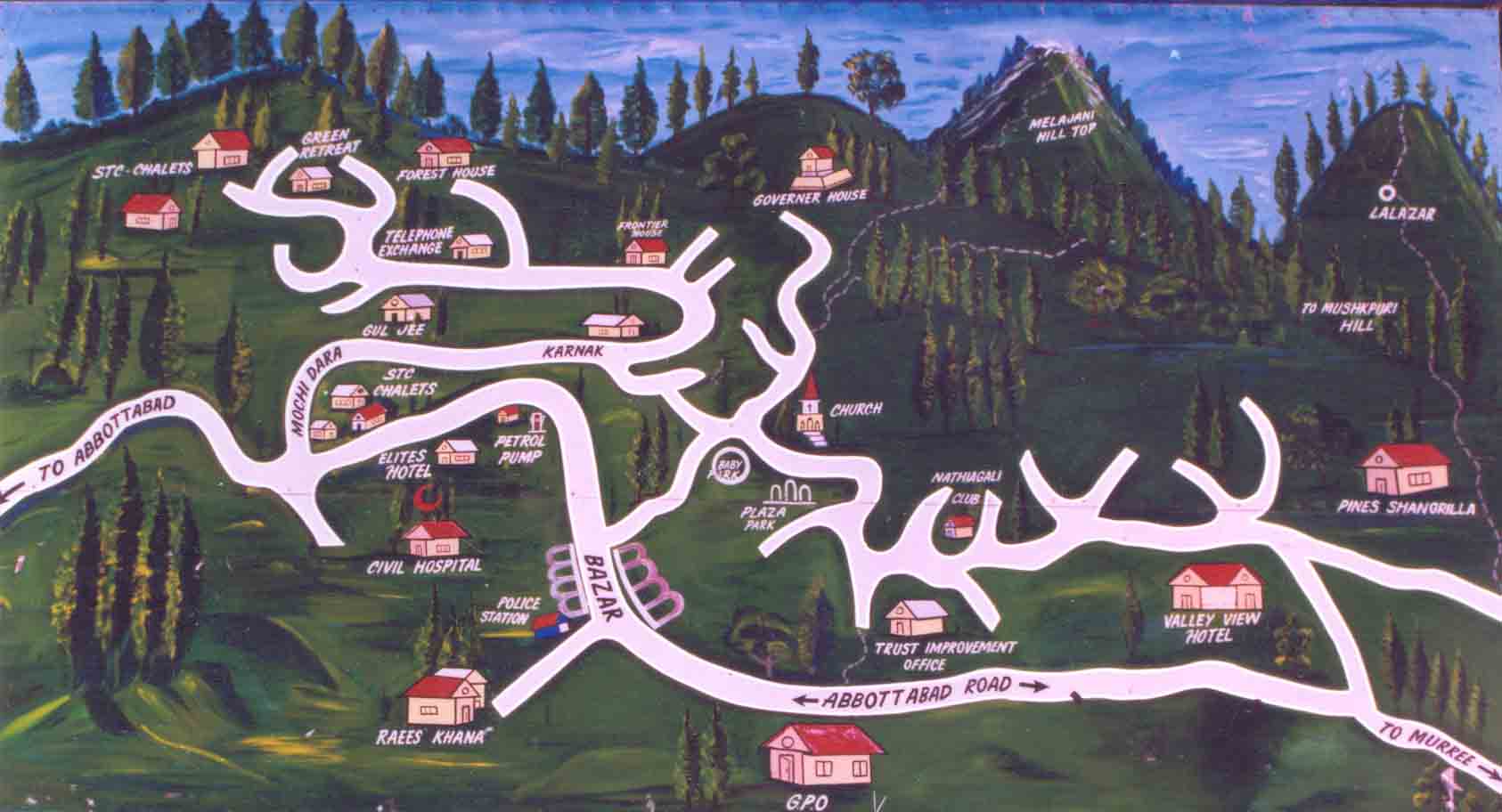 nathiagali-map